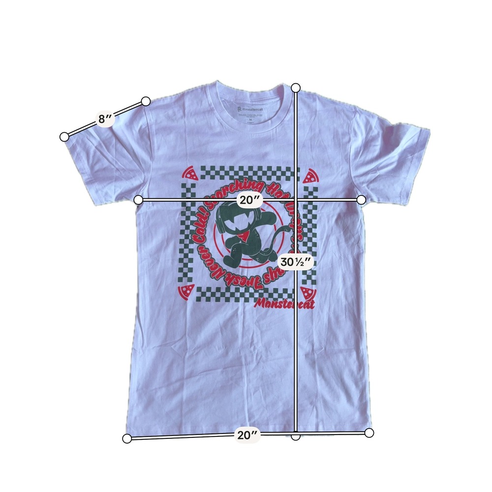 Monstercat Hot Drops Pizza Graphic T-Shirt White Mens Medium EDM Music Label